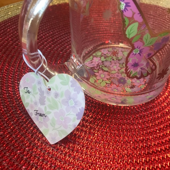 Floral Hummingbird Glass Mug - Picture 3 of 11